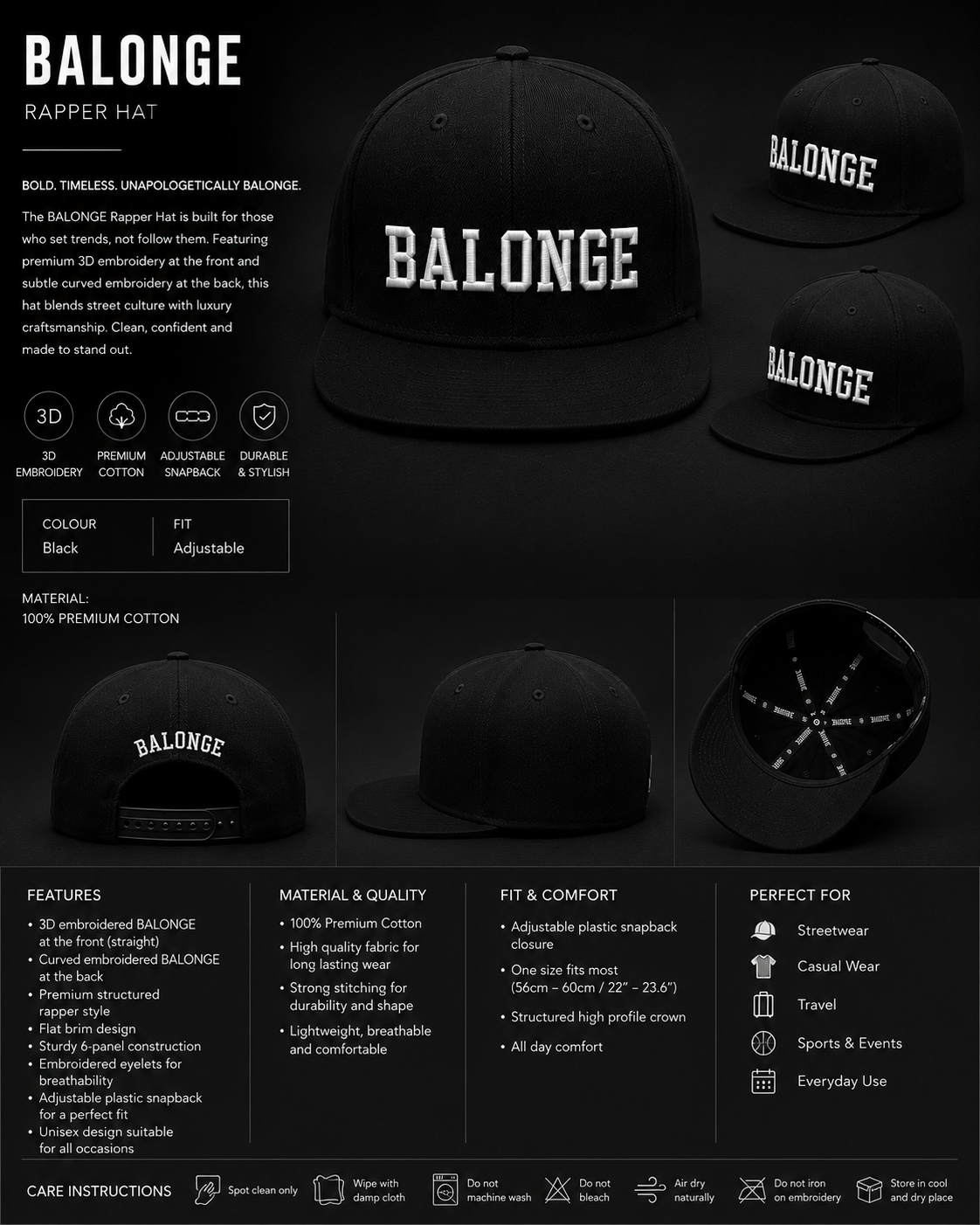 BALONGE Bold Rapper Hat
