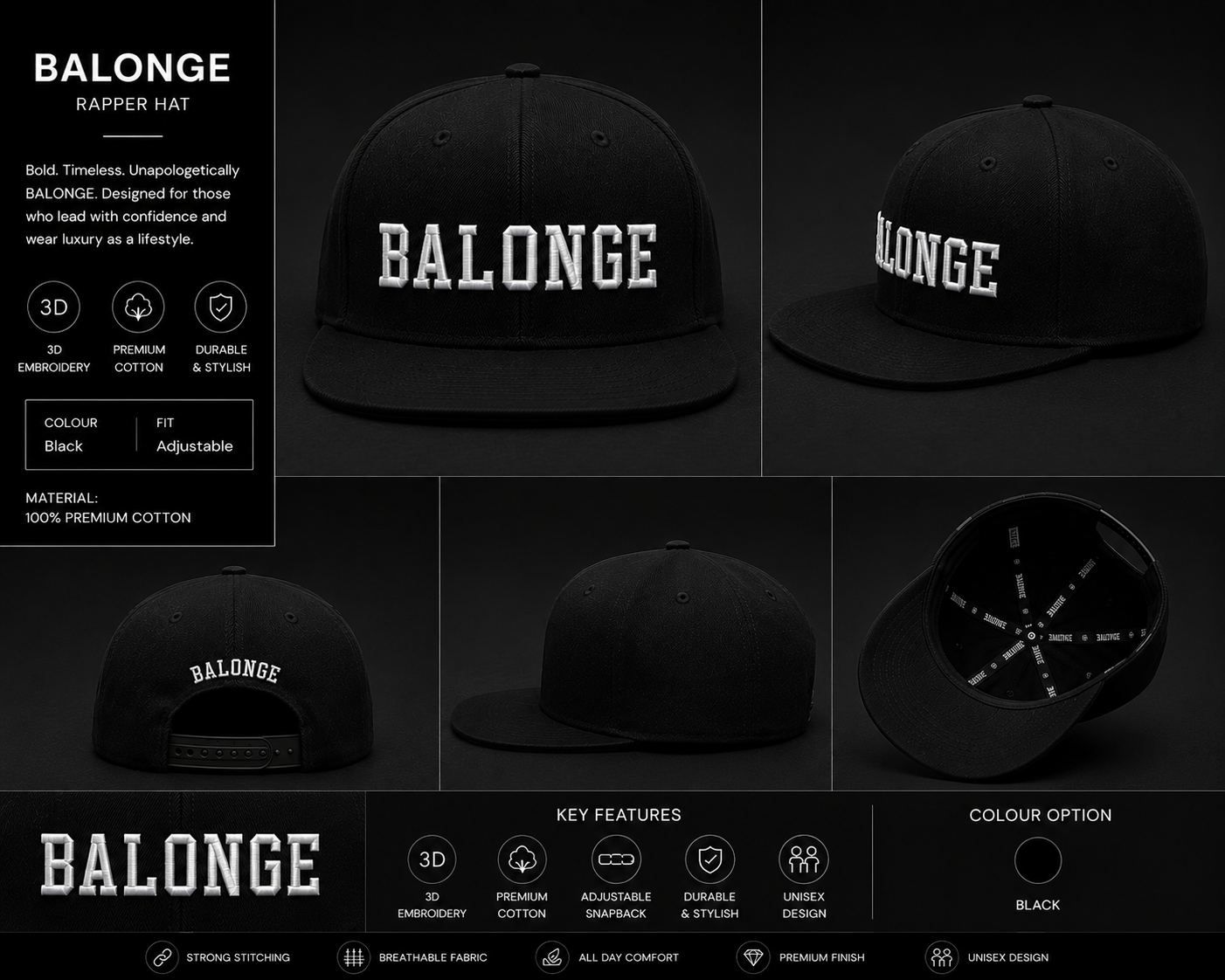 BALONGE Bold Rapper Hat